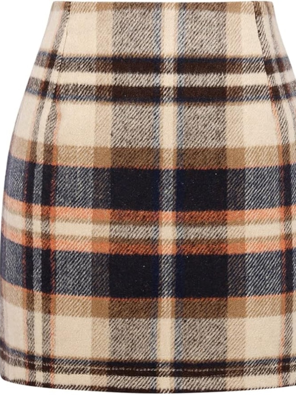 Womens High Waist Plaid Skirt Bodycon Pencil Wool Mini Skirts